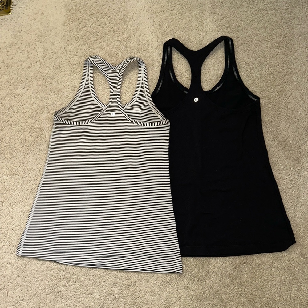 Lululemon 2 tanks stripe & black